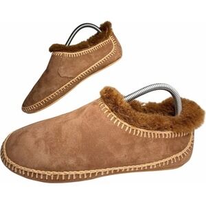Laidback London Fuyu Slippers Brown Suede Shearling Handmade House Shoes 40